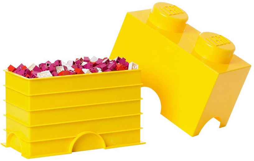 Daiktadėžė LEGO® Storage Brick 2, 2.6 l, geltona, 12.5 x 25 x 18 cm