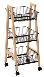 Riiul Home4you Bren, must/hele pruun, 37x32x81 cm