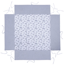 Lulando Playpen Mat For Children Grey With Dots/White With Clouds 100x100cm