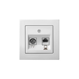 Antenos ir kompiuterio lizdas Liregus Epsilon, baltos sp.