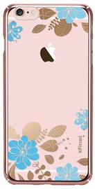 X-Fitted Blue Flower Swarovski Crystals Back Case For Apple iPhone 6/6s Pink