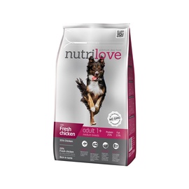 Sausas ėdalas šunims Nutrilove Medium Adult, su vištiena, 1.6 kg