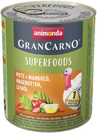 Animonda GranCarno Superfoods Dog Wet Food With Turkey 800g
