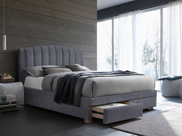 Кровать Signal Meble Velvet, 160 x 200 cm, серый, с решеткой