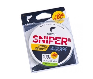 Auklā pīta Salmo Sniper Green Braid X4