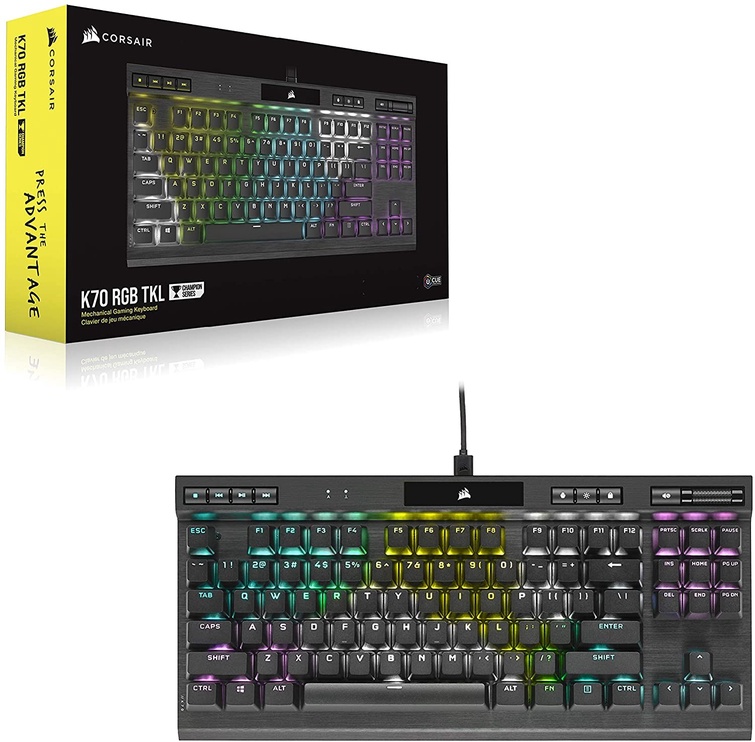 Клавиатура Corsair K70 RGB TKL Champion Series Cherry MX Red EN, черный