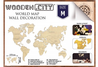 3D mīkla Wooden City World Map M, 31 gab.