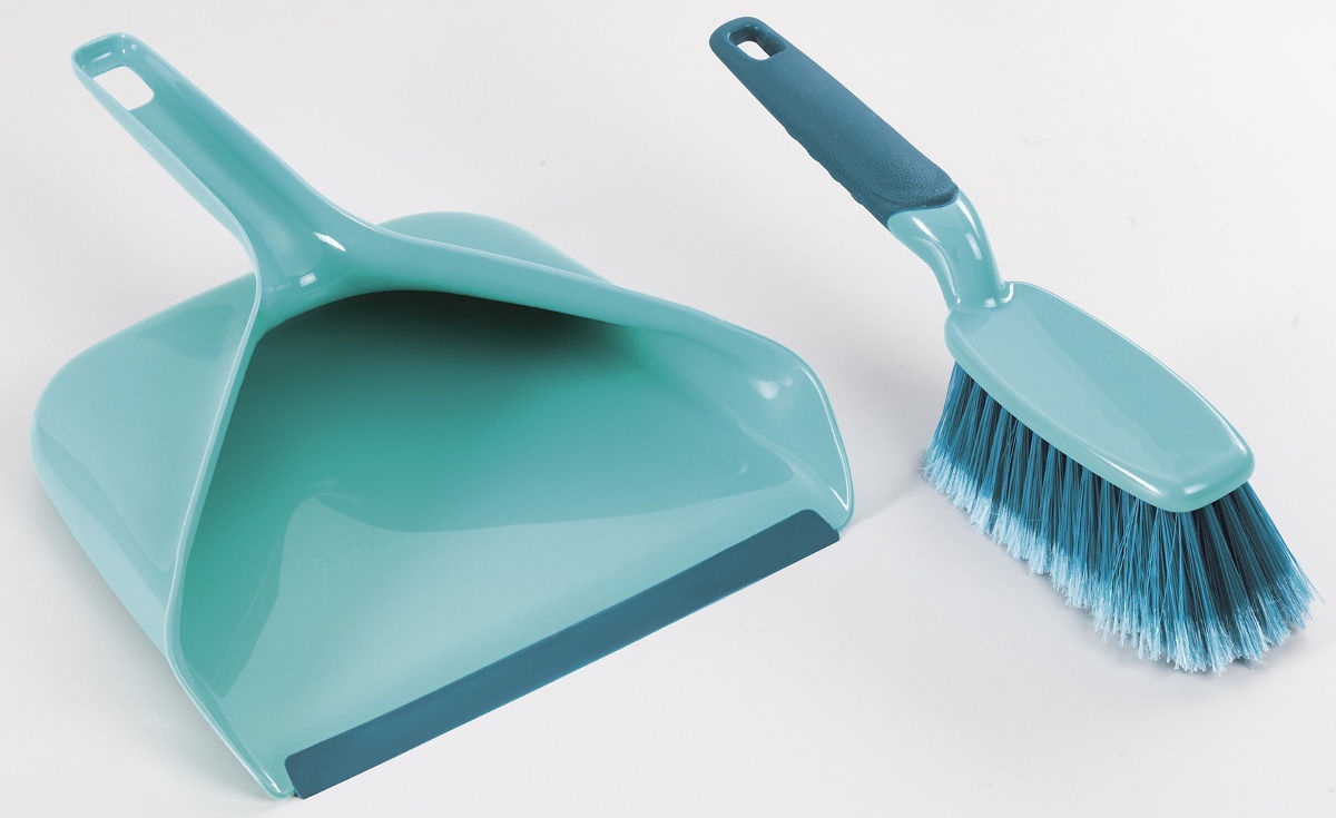 LEIFHEIT Dustpan With Dirt Chamber And Hand Brush Set