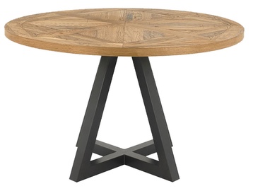 Pusdienu galds Home4you Indus Mosaic Oak/Grey, 1250x1250x766 mm
