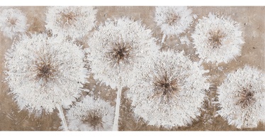 Home4you Oil Painting 46x96cm White Flowers