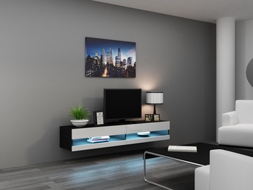 TV-laud Cama Meble Vigo New 180, valge/must, 180 cm x 30 cm x 40 cm