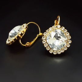 Diamond Sky Earrings Glare III Transparent With Swarovski Crystals