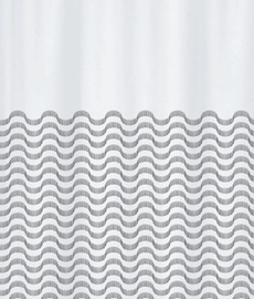 Штора для ванной Spirella Vagues, белый/черный, 2000 мм x 1800 мм