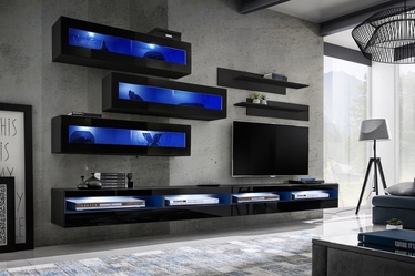ASM Fly V Living Room Wall Unit Set Black ZZ FY V5