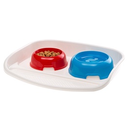 Миска для корма Ferplast Lindo Tray With Bowls 2x0.3l Red/Blue