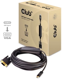 Club 3D USB Type C To VGA Active Cable 5m Black