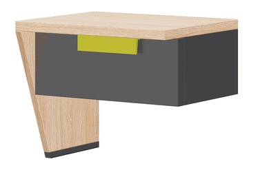 Szynaka Meble Wow 12 Bedside Table Right Side Graphite/Green/Oak