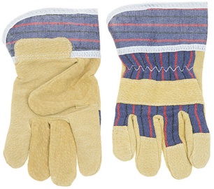 Рабочие перчатки трикотажные Verners Tarmo Work 5-6, хлопок/натуральная кожа, песочный, 5