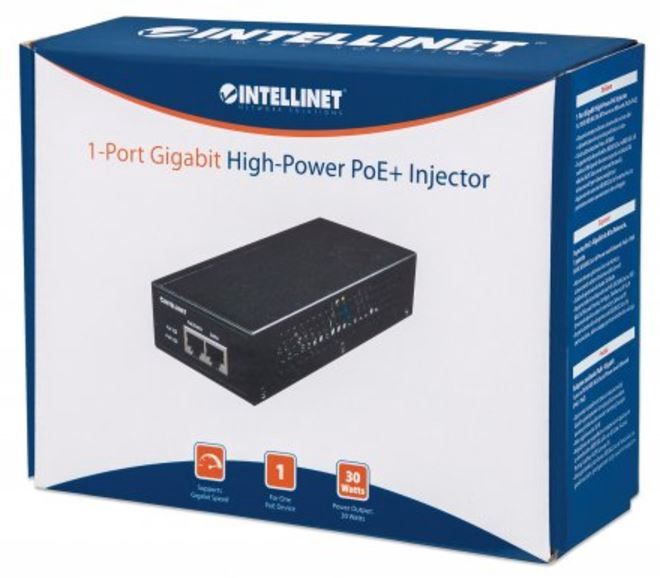 Stiprintuvas Intellinet PoE Injector Port 1 x 30 W, IEEE
