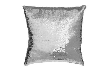 Spilvens 4living cushion, sudraba-balts, ar spīdumiem, 40X40 cm