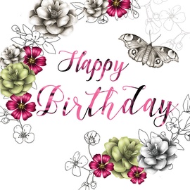 Clear Creations Pink & Lime Birthday Card CL1404