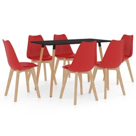 Обеденный комплект VLX 7 Piece Set 3056012, черный/красный