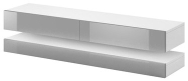 TV galds Vivaldi Meble Fly, balta/pelēka, 1400x338x350 mm