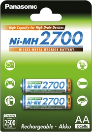 Uzlādējamais elements Panasonic NiMh rechargeable battery 2 x AA 2700mAh