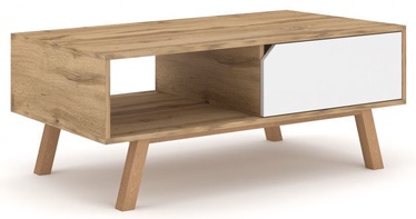 Журнальный столик Tokio Gold Craft, белый/дубовый, 110 см x 60 см x 45 см