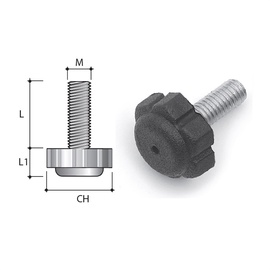 Baldų atrama Haushalt, 0.8 cm, Ø 2.2 cm, juoda