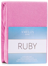 Voodilina AmeliaHome Ruby, roosa, 120x200 cm, kummiga