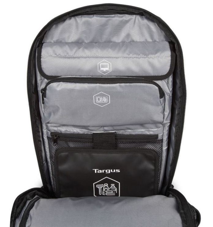 Portatīvā datora mugursoma Targus Laptop Backpack, melna/dzeltena, 15.6"