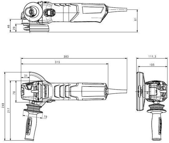Шлифовальная машина Metabo WE 17-125, 1700 Вт