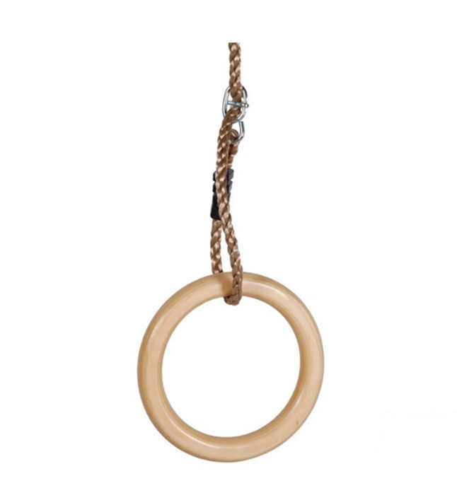 Гимнастические кольца 4IQ Wooden, 14 см x 19.5 см x 140 см