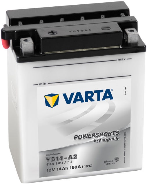 Akumuliatorius Varta Powersports Freshpack SLI YB14-A2, 12 V, 14 Ah, 190 A