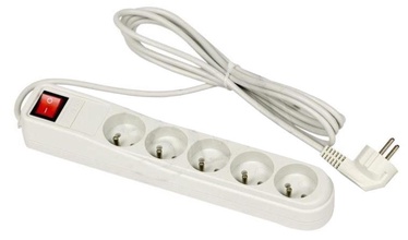 ActiveJet Surge Protector 5 Outlet Grey 3m