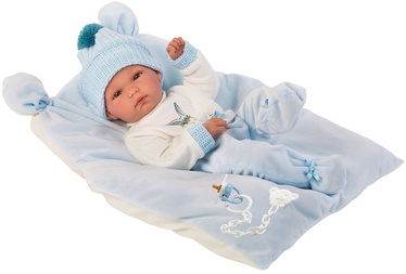 Lėlė - kūdikis Llorens Newborn Bimbo On Blue Pillow 63555, 35 cm