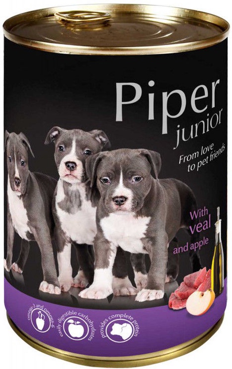 Šlapias šunų maistas Dolina Noteci Piper Junior, veršiena/obuoliai, 0.4 kg