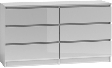 Top E Shop Malwa M6 Chest of 6 Drawers 140cm Gloss White
