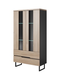Idzczak Meble Luna 02 Showcase Black Matt/Grandson Oak