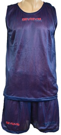 Komplekts (šorti un t-krekls) Givova Complete Double Basketball Set Blue Red XL