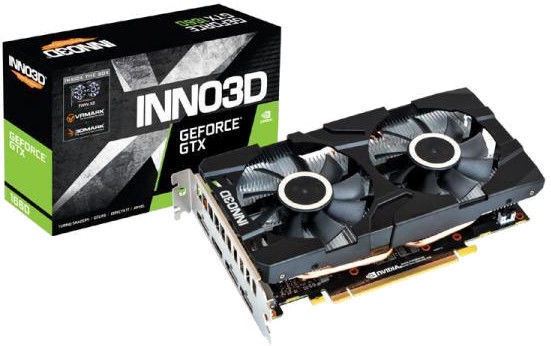 Vaizdo plokštė Inno3D GeForce GTX 1660 Twin X2 N16602-06D5-1510VA15, 6 GB, GDDR5