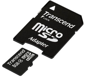 Transcend 8GB Micro SDHC Class 4 + Adapter