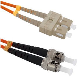Qoltec Optic Cable SC/UPC to ST/UPC 2m