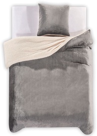 DecoKing Teddy Bedding Set Steel 200x220/80x80 2pcs