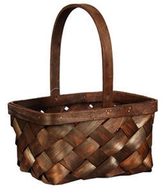 Verners Wood Basket 25x14x19/30cm Dark Brown