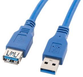 Провод Lanberg USB 3.0 A male, USB 3.0 A female, 3 м, синий