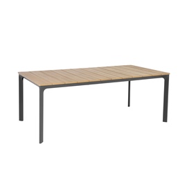 Home4you Foster Garden Table 200x100cm Natural/Dark Grey