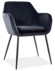 Atzveltnes krēsls Modern Wenus Velvet, melna, 57 cm x 40 cm x 82 cm