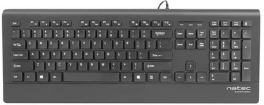 Klaviatūra Natec Barracuda Slim USB Keyboard US Black